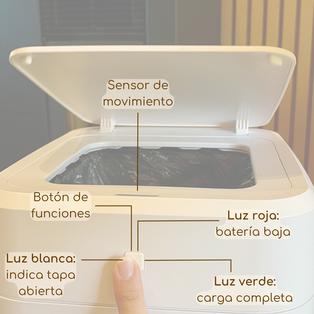 Papelera inteligente - Papelera cero contacto - Papelera con sellado automático de bolsa - Papelera sella y recambia la bolsa sola - Papelera UltraBin inteligente cero contacto