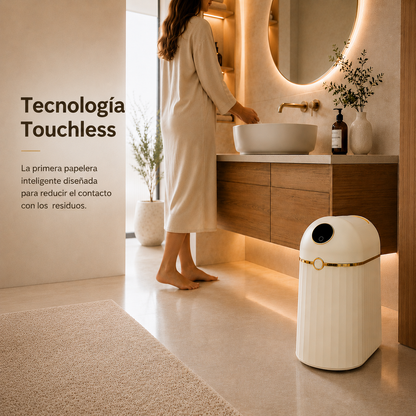 Papelera inteligente - Papelera cero contacto - Papelera con sellado automático de bolsa - Papelera sella y recambia la bolsa sola - Papelera BinLite inteligente cero contacto 