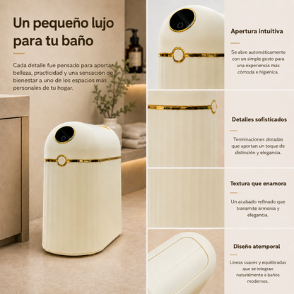 Papelera inteligente - Papelera cero contacto - Papelera con sellado automático de bolsa - Papelera sella y recambia la bolsa sola - Papelera BinLite inteligente cero contacto 