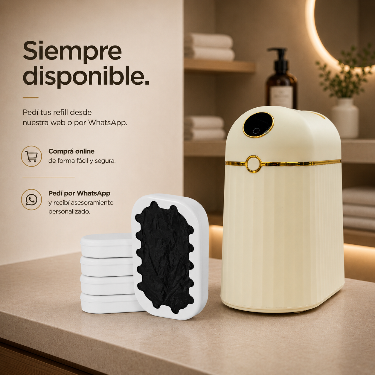 Papelera inteligente - Papelera cero contacto - Papelera con sellado automático de bolsa - Papelera sella y recambia la bolsa sola - Papelera BinLite inteligente cero contacto 
