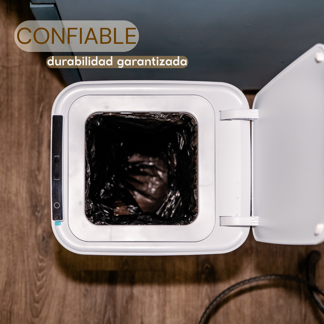 Papelera inteligente - Papelera cero contacto - Papelera con sellado automático de bolsa - Papelera sella y recambia la bolsa sola - Papelera BinElite inteligente cero contacto 