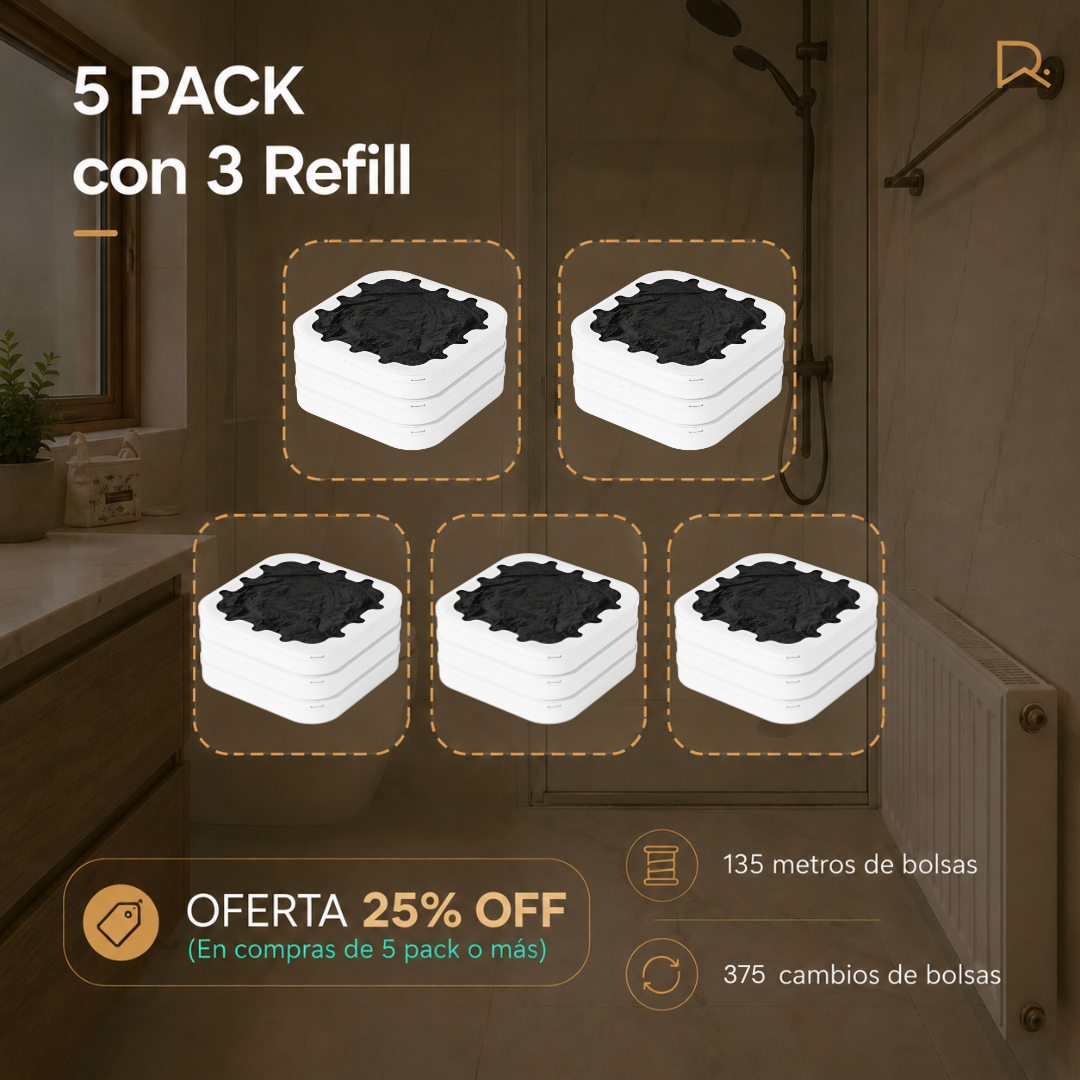 Refill de bolsas para papelera inteligente BinElite pack repuesto bolsa refill